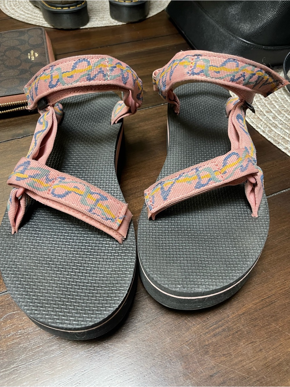 Teva Pink Patterned Strap Women's Sandals